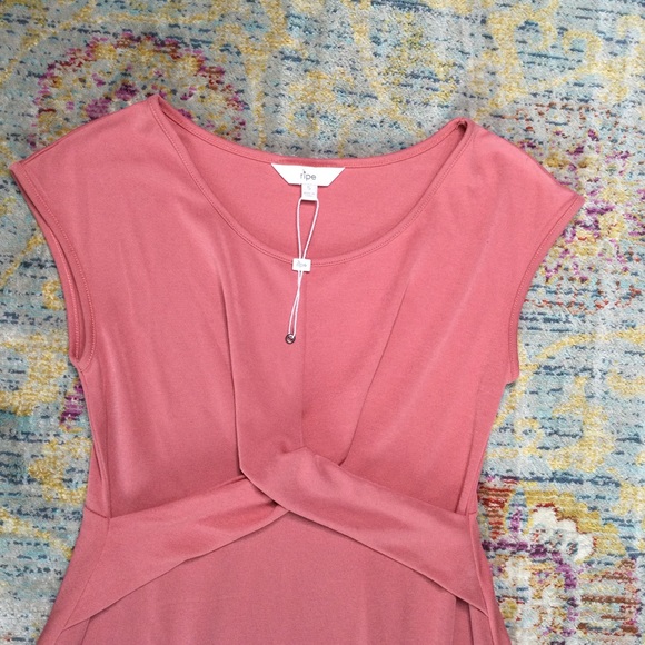 NEW Ripe Maternity A-line Cross Your Heart Dress Dusty Rose Pink Cap Sleeve Knee - Picture 6 of 9
